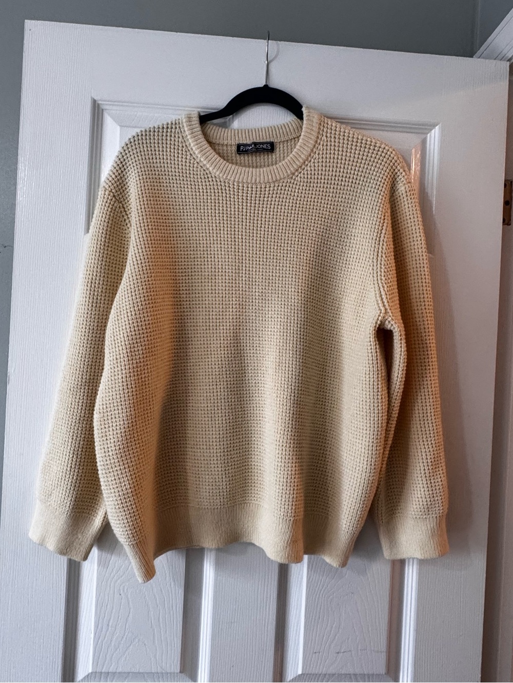 Paul Jones Cream Waffle Crewneck Sweater - Men's